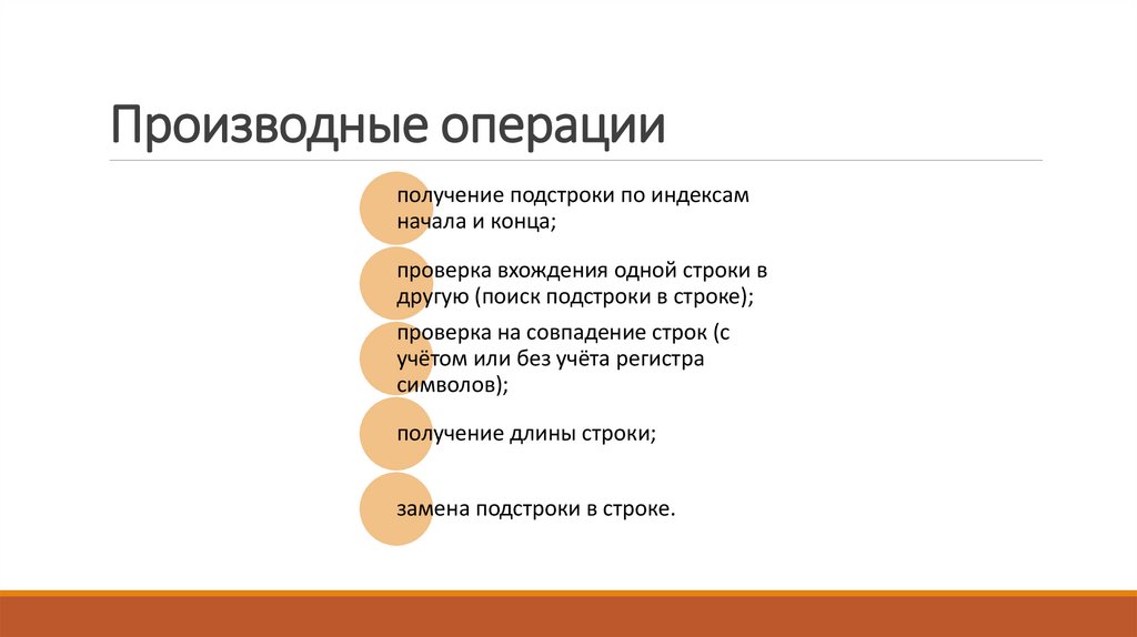 Производные операции