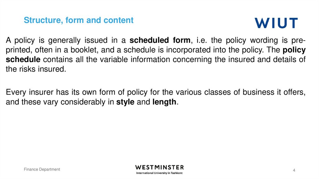 Structure, form and content