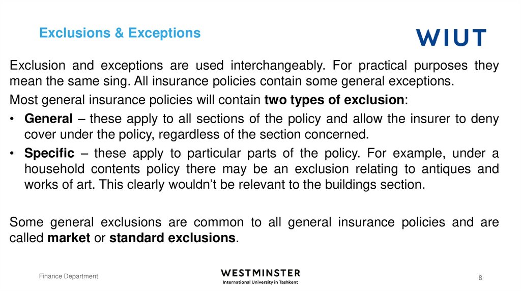 Exclusions & Exceptions