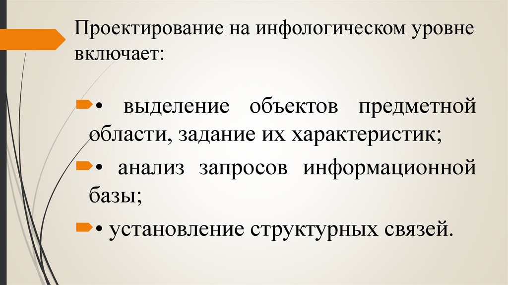 Проектирование на инфологическом уровне включает: