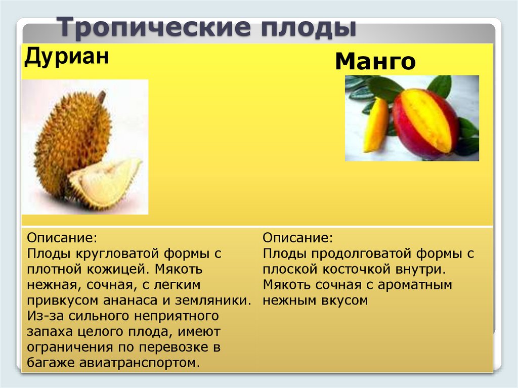 Тропические плоды