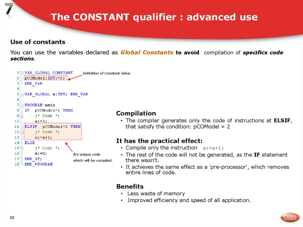 The CONSTANT qualifier : advanced use