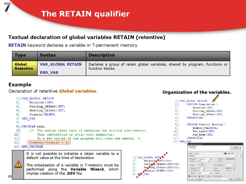 The RETAIN qualifier