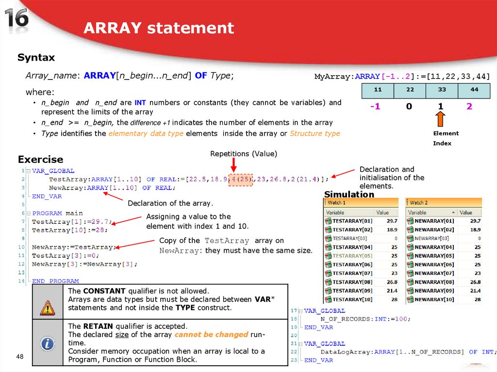 ARRAY statement