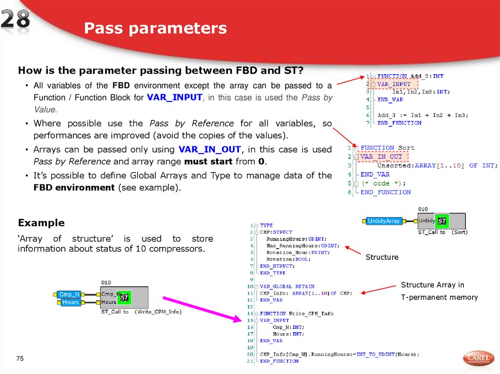 Pass parameters