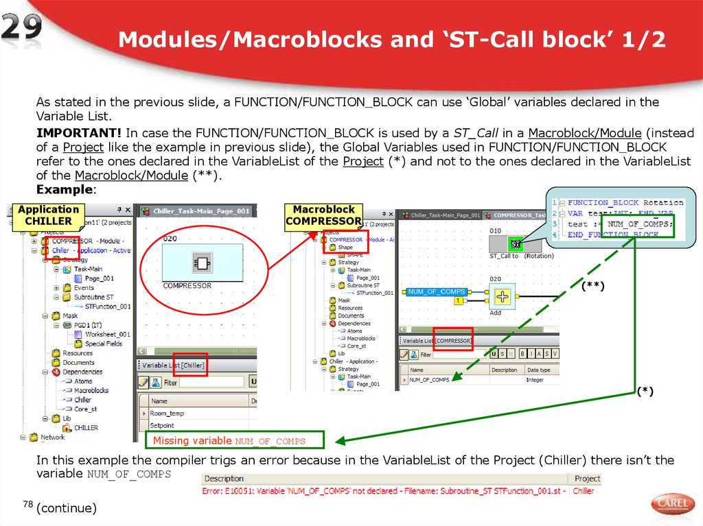 Modules/Macroblocks and ‘ST-Call block’ 1/2