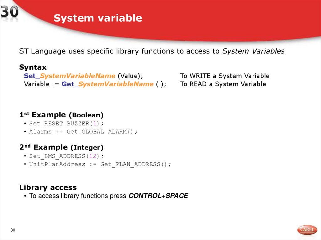 System variable