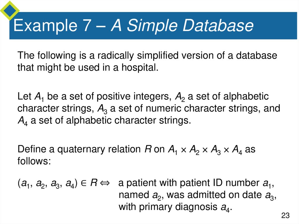Example 7 – A Simple Database