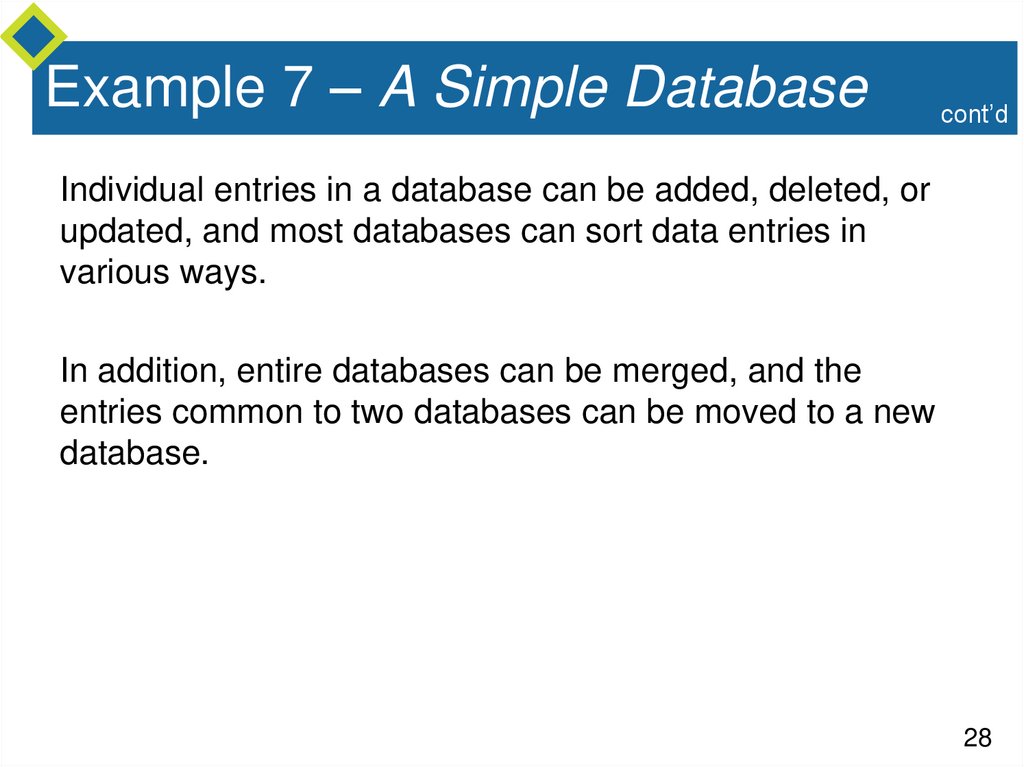 Example 7 – A Simple Database