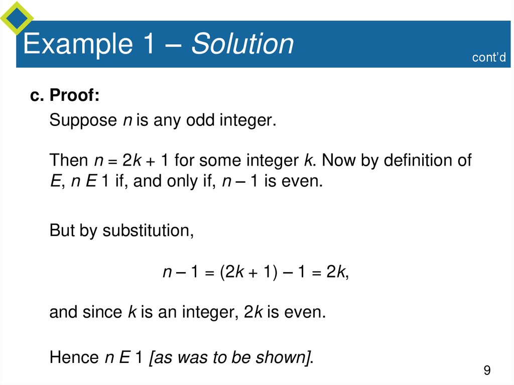 Example 1 – Solution