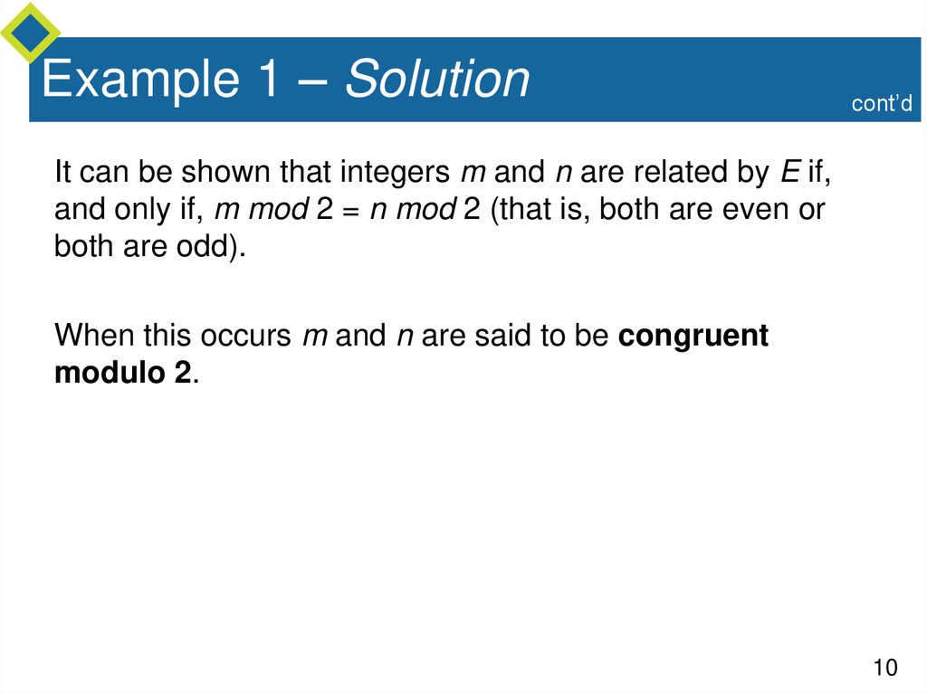 Example 1 – Solution