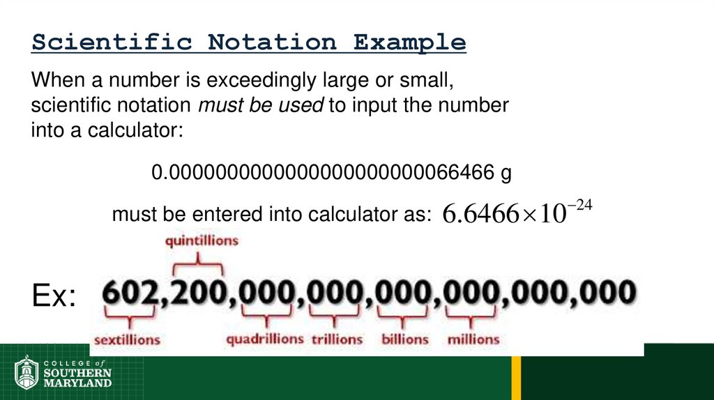 Scientific Notation Example