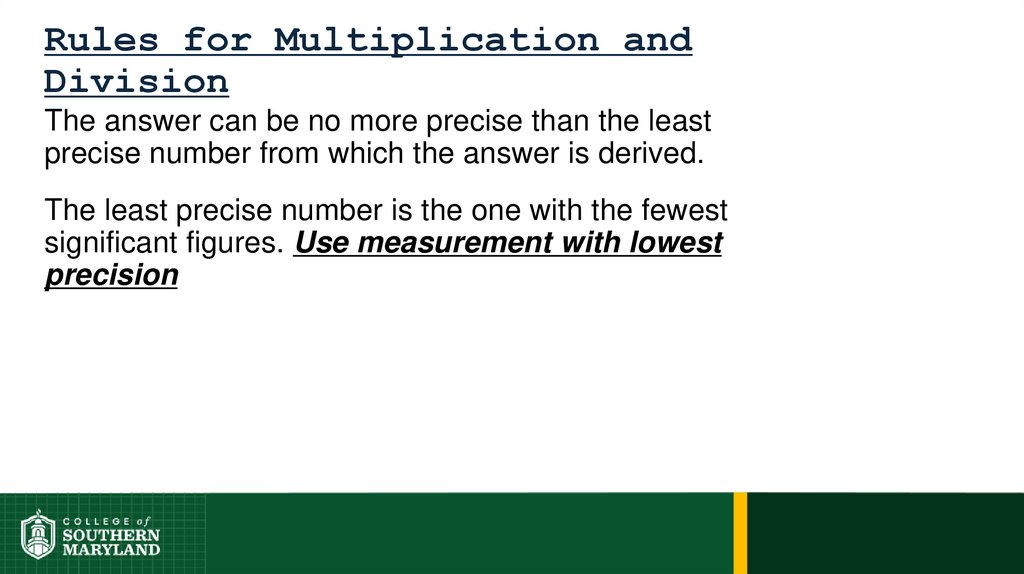 Rules for Multiplication and Division