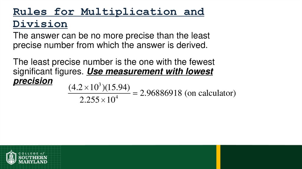 Rules for Multiplication and Division
