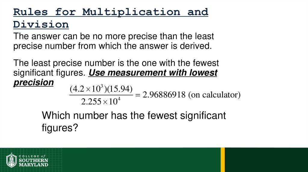 Rules for Multiplication and Division