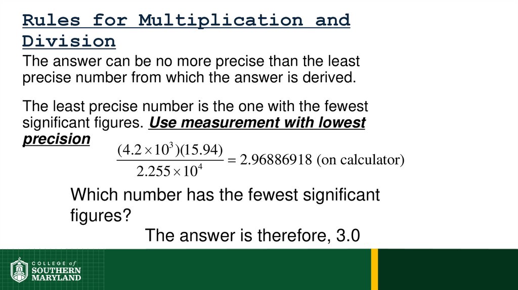 Rules for Multiplication and Division