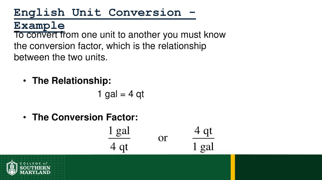 English Unit Conversion - Example