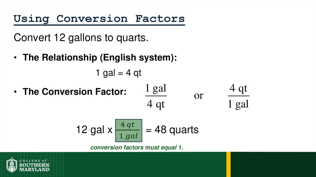 Using Conversion Factors