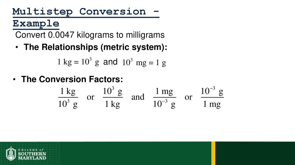 Multistep Conversion - Example