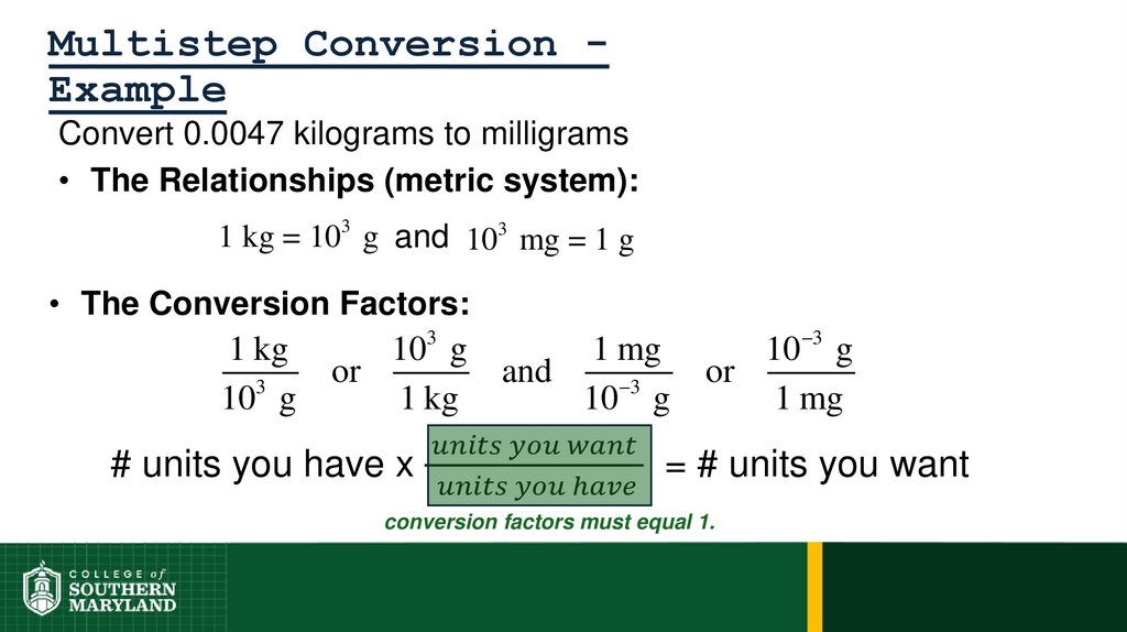 Multistep Conversion - Example