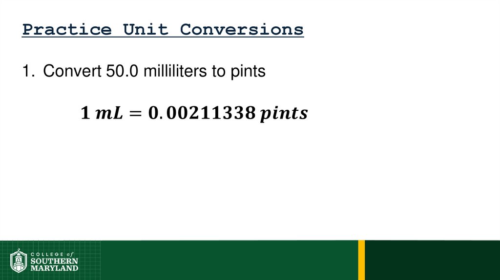 Practice Unit Conversions