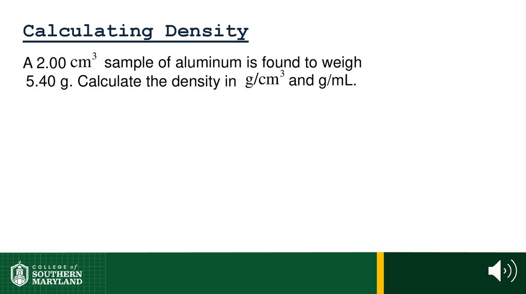 Calculating Density