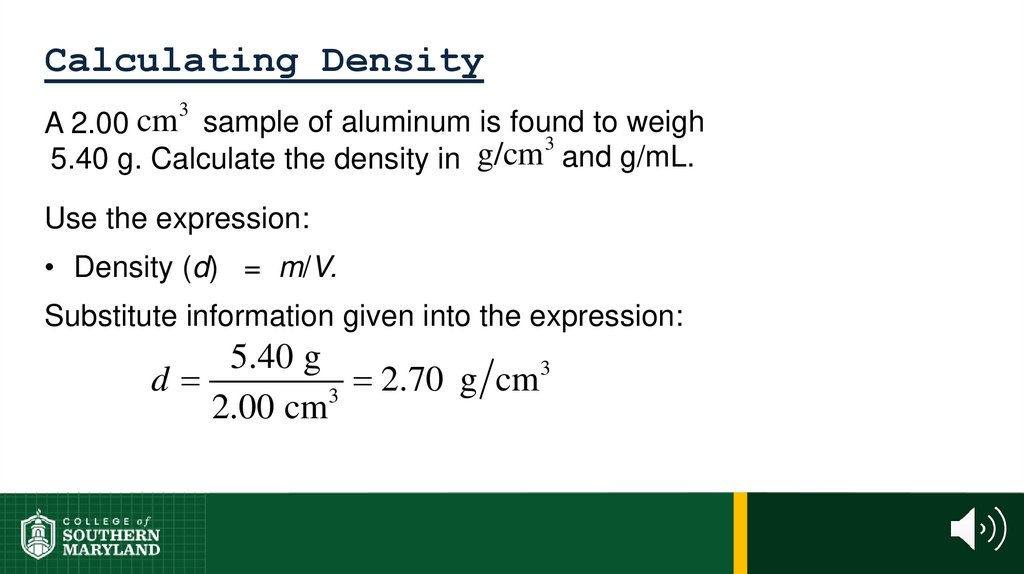 Calculating Density