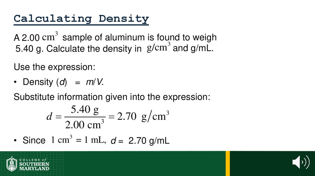 Calculating Density