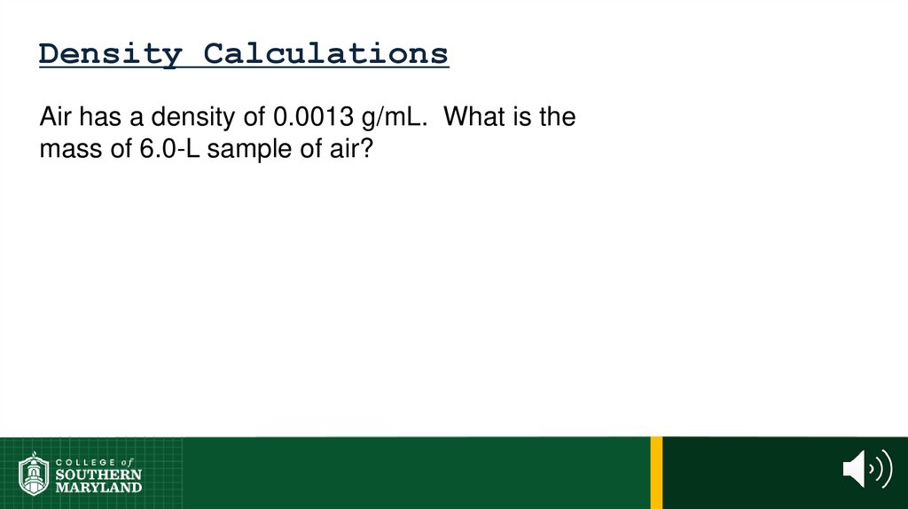 Density Calculations