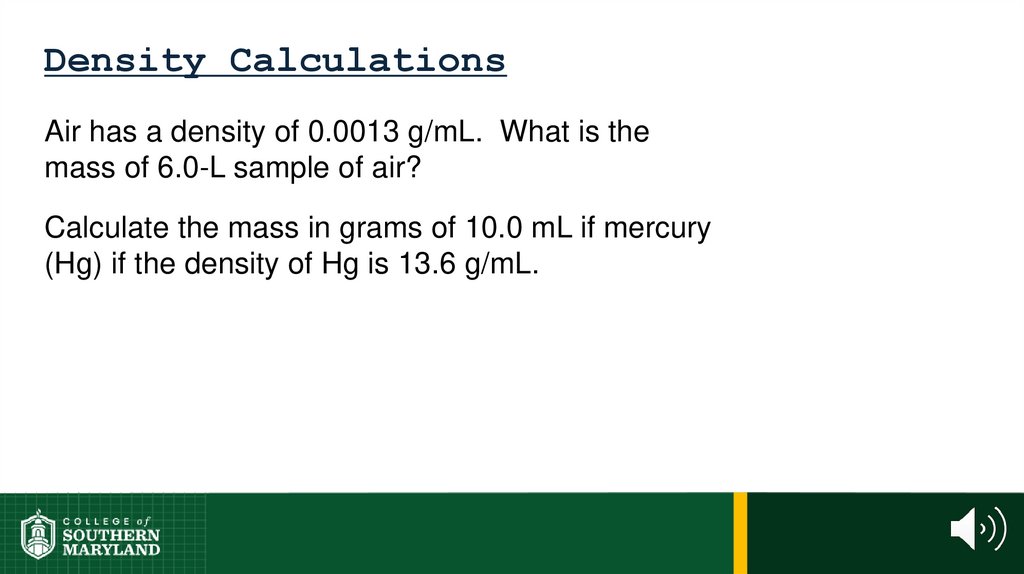 Density Calculations