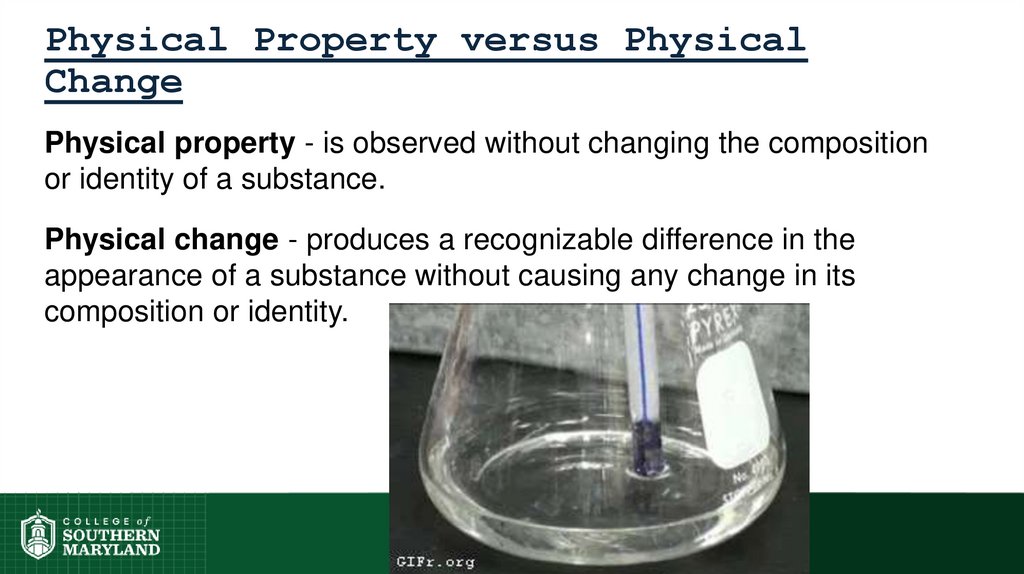 Physical Property versus Physical Change
