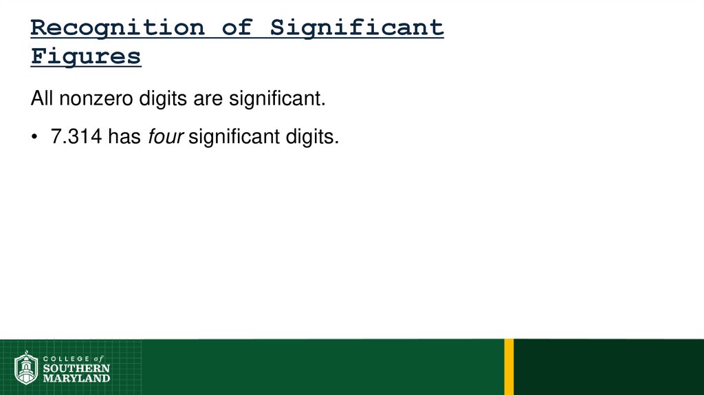 Recognition of Significant Figures