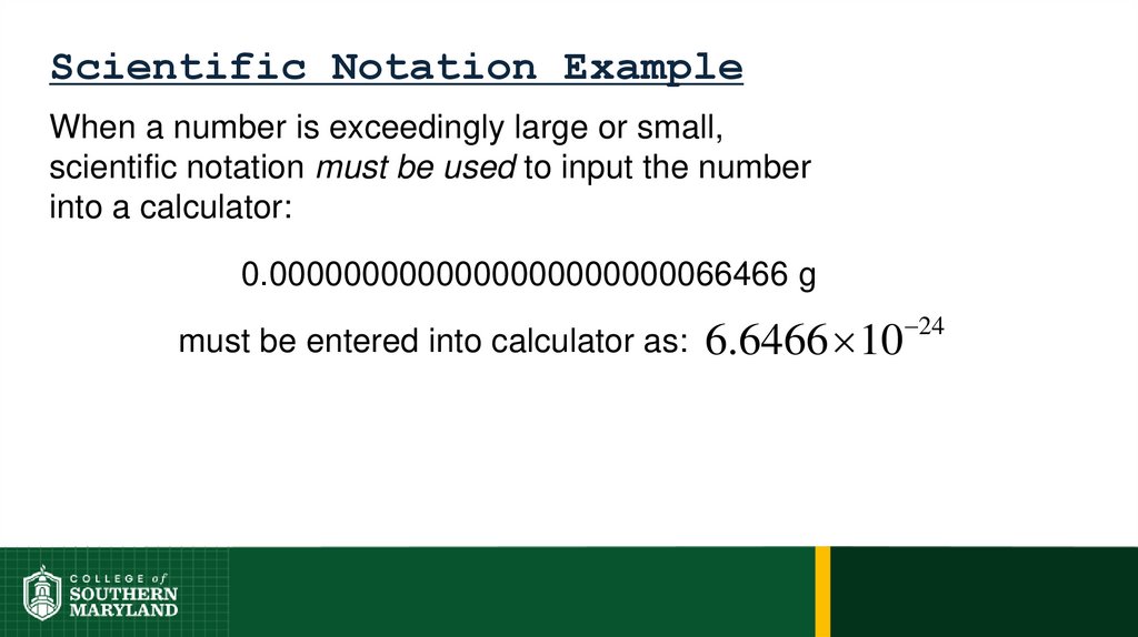 Scientific Notation Example