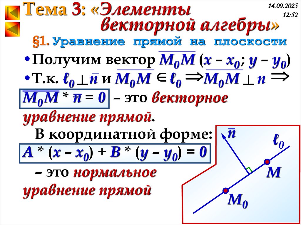 §1. Уравнение прямой на плоскости