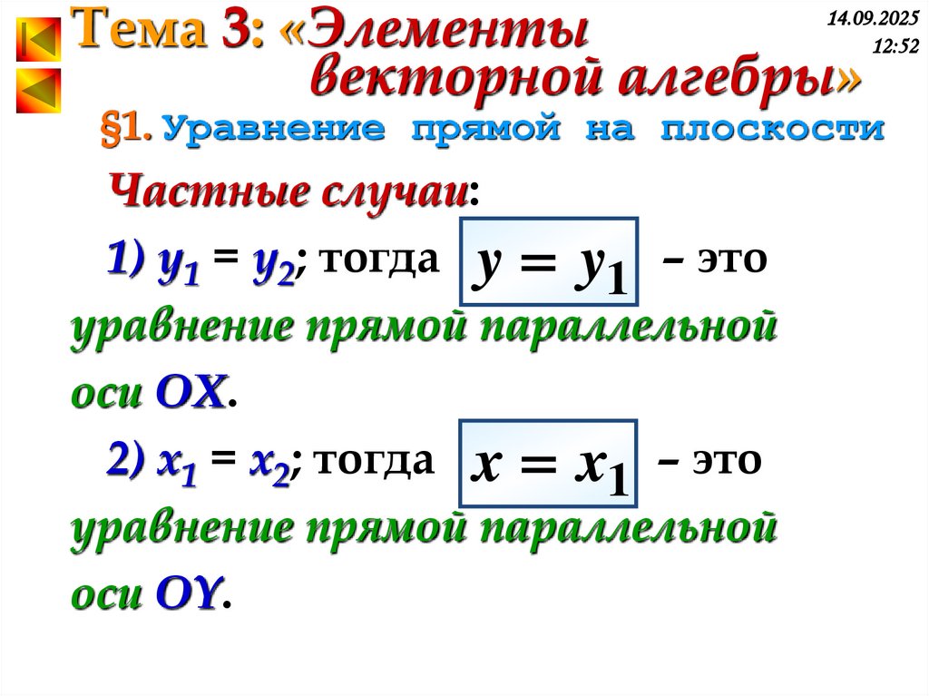 §1. Уравнение прямой на плоскости