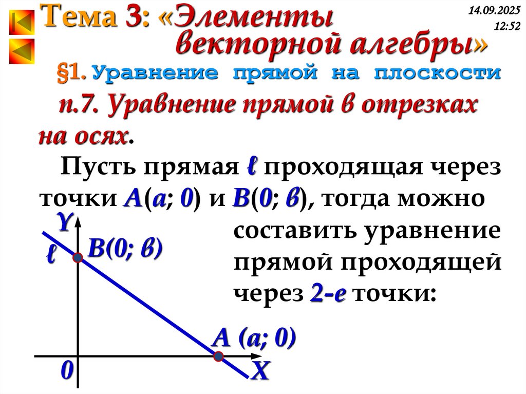 §1. Уравнение прямой на плоскости