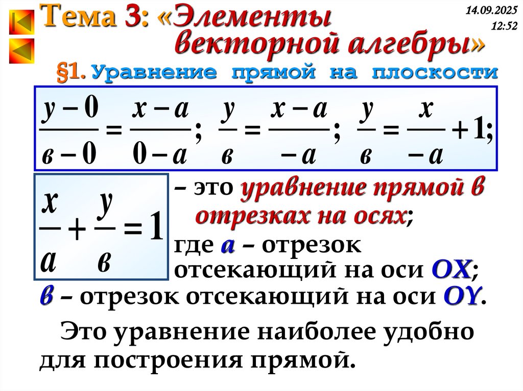 §1. Уравнение прямой на плоскости
