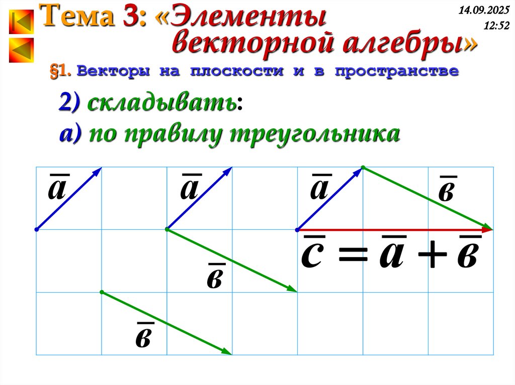§1. Векторы на плоскости и в пространстве