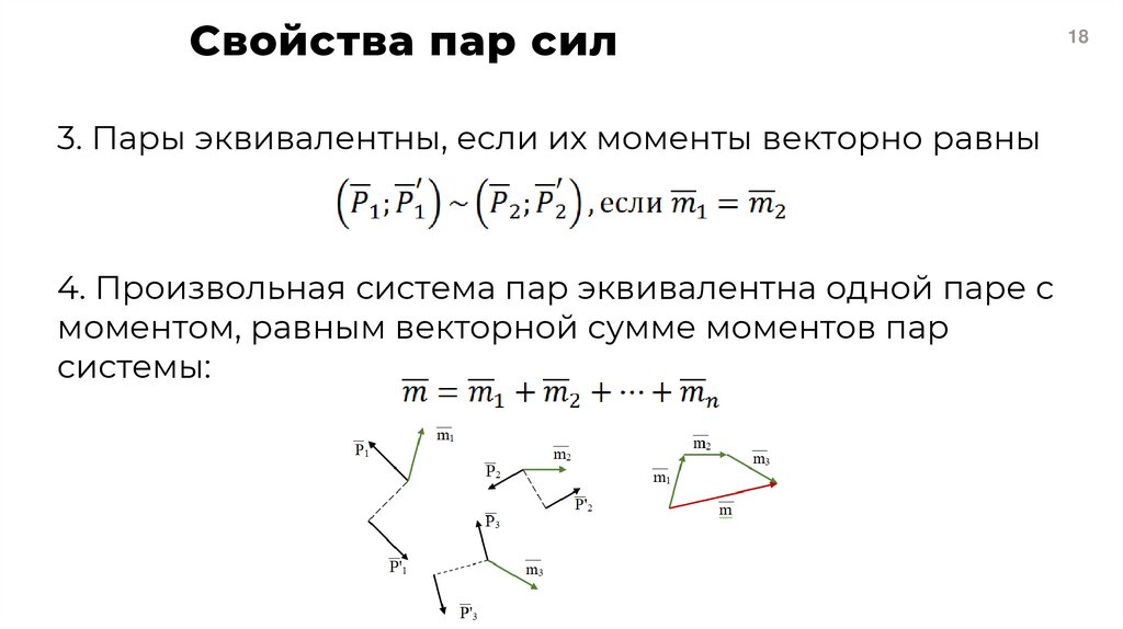 Свойства пар сил