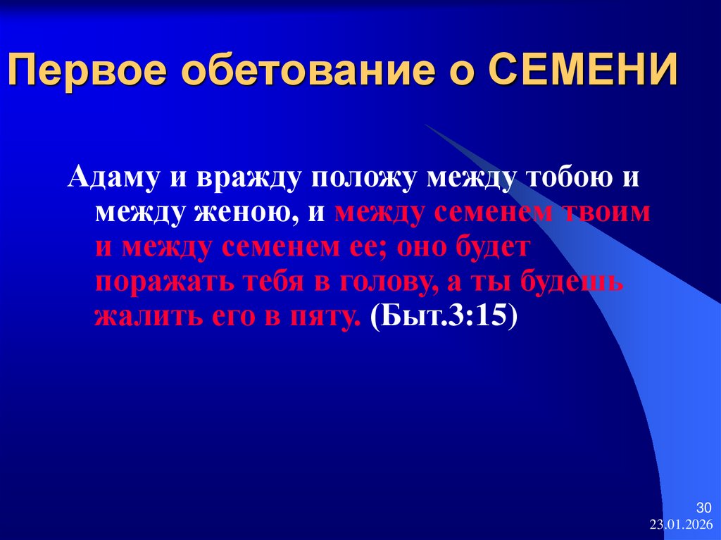 Первое обетование о СЕМЕНИ