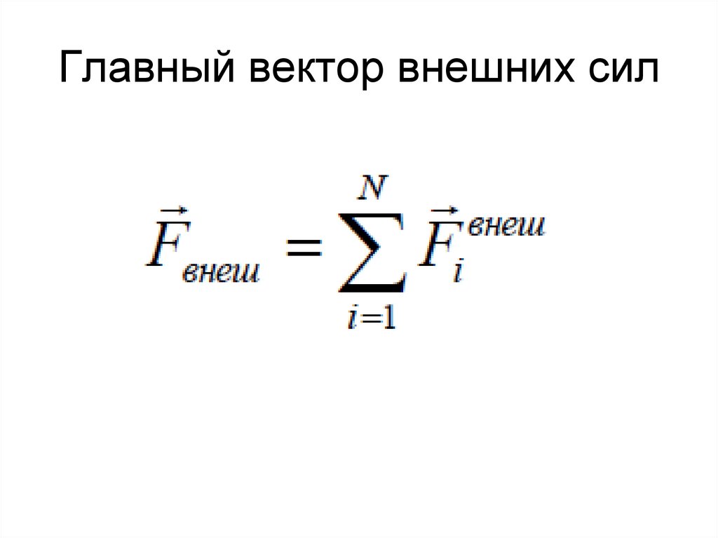 Главный вектор внешних сил