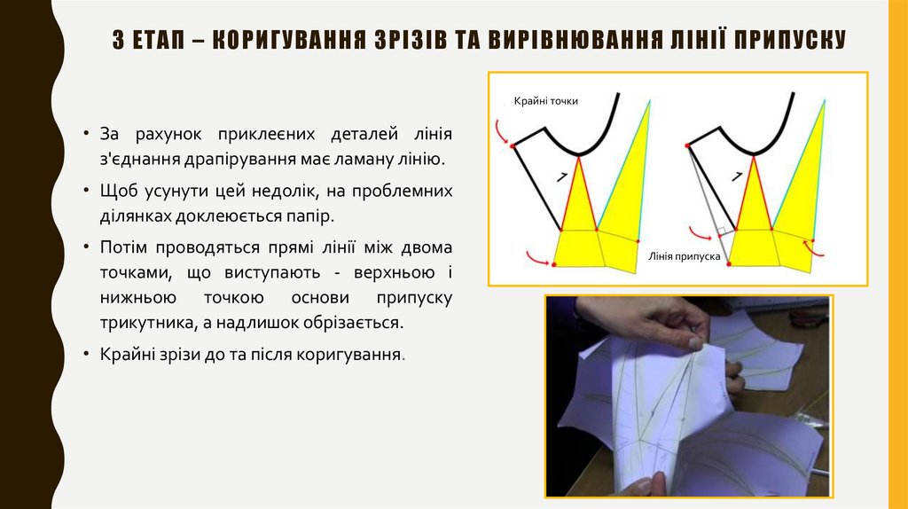 3 Етап – Коригування зрізів та вирівнювання лінії припуску