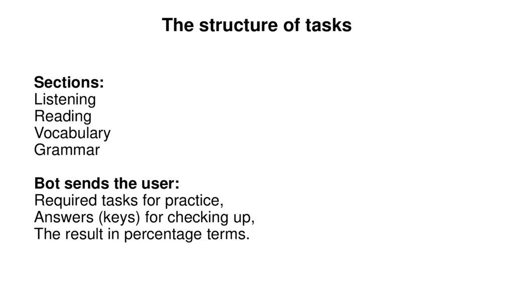 The structure of tasks