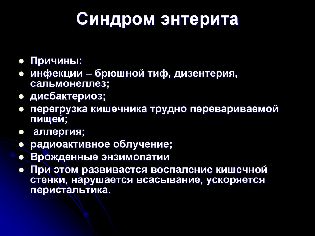 Синдром энтерита
