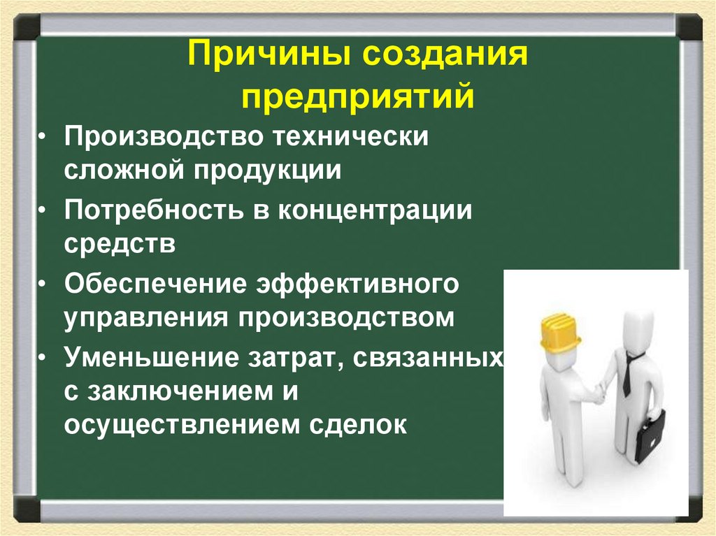 Причины создания предприятий