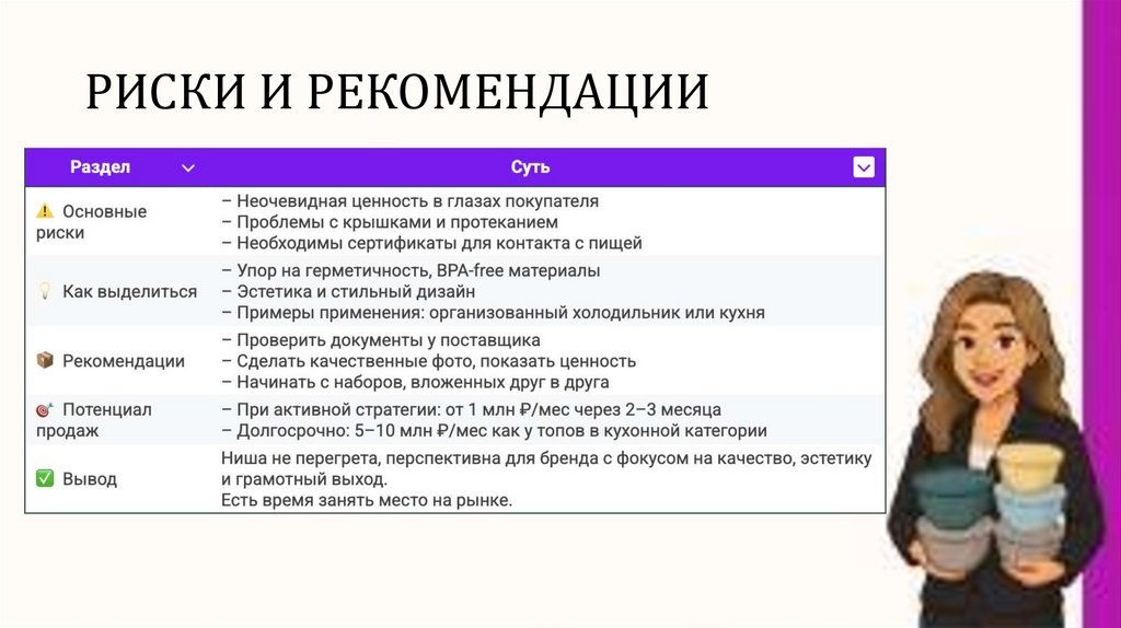 РИСКИ И РЕКОМЕНДАЦИИ