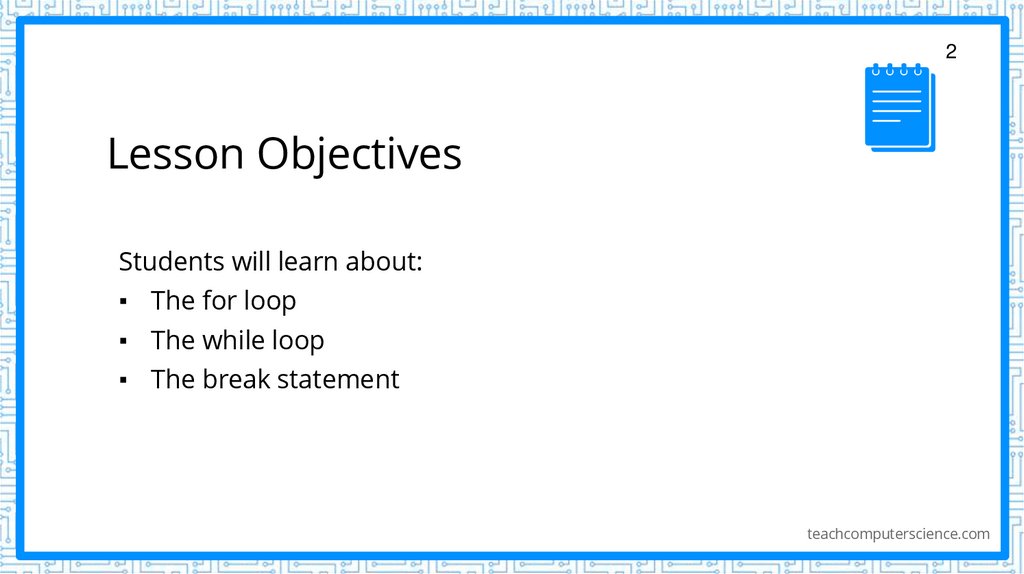 Lesson Objectives