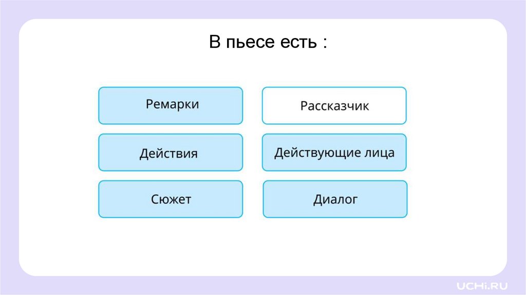 В пьесе есть :