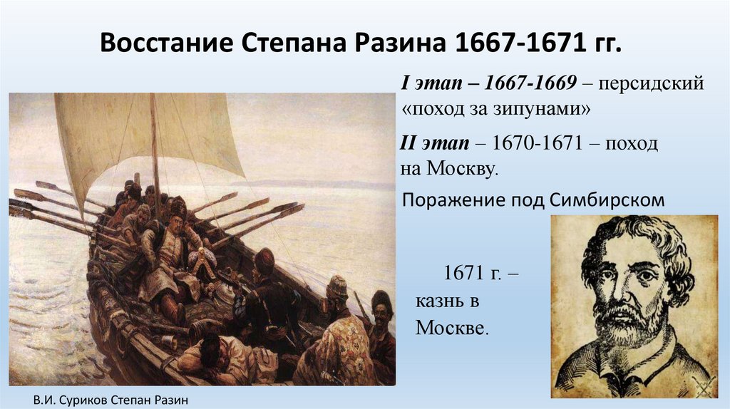 Восстание Степана Разина 1667-1671 гг.