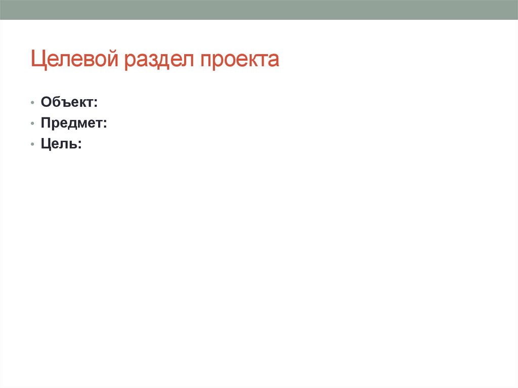 Целевой раздел проекта